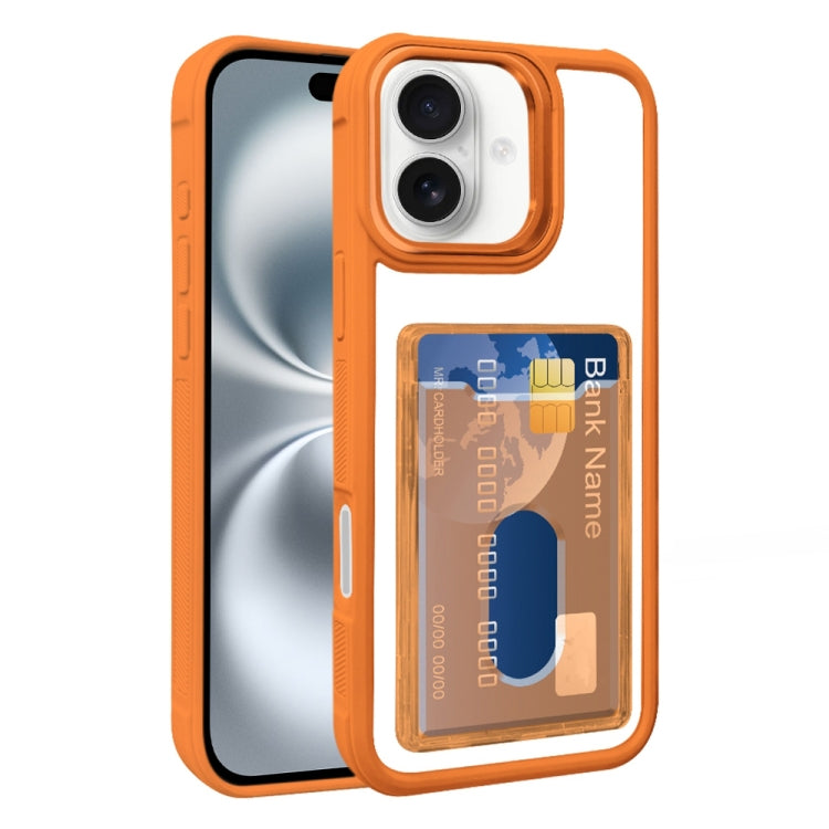 For iPhone 16 Electroplated Card Bag Acrylic Hybrid TPU Phone Case