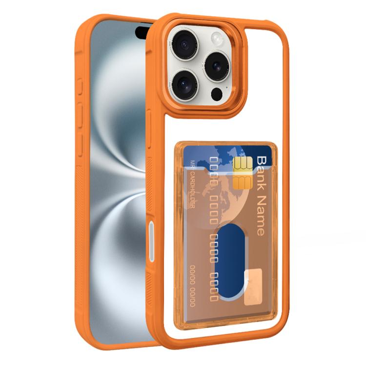 For iPhone 17 Pro Electroplated Card Bag Acrylic Hybrid TPU Phone Case