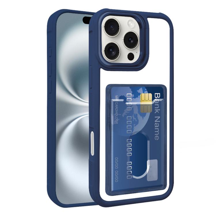 For iPhone 17 Pro Electroplated Card Bag Acrylic Hybrid TPU Phone Case