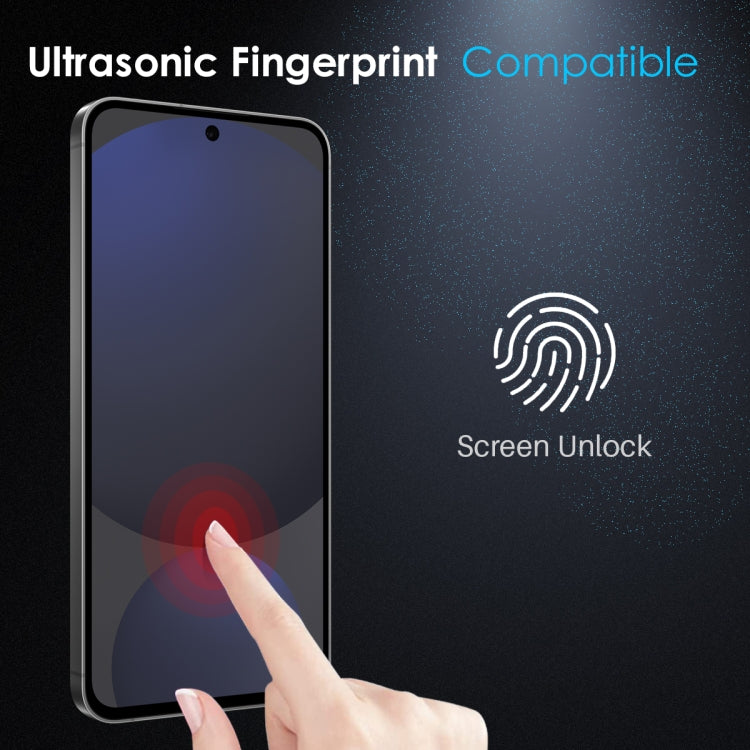 For Samsung Galaxy S25 5G NORTHJO A++ Screen Full Glue Silk Printing Tempered Glass Film, Support Fingerprint Unlock