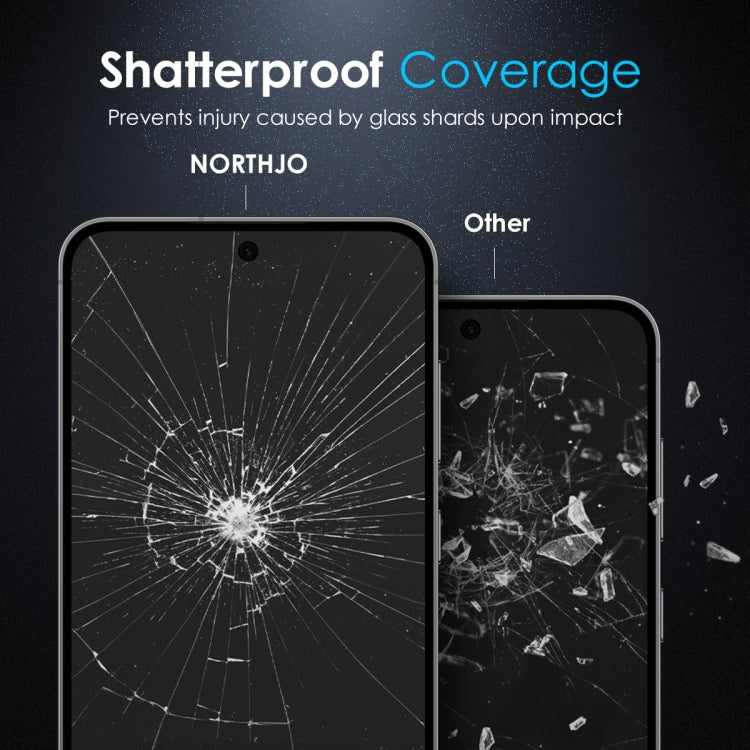 For Samsung Galaxy S22+ 5G NORTHJO A++ Screen Full Glue Silk Printing Tempered Glass Film, Support Fingerprint Unlock