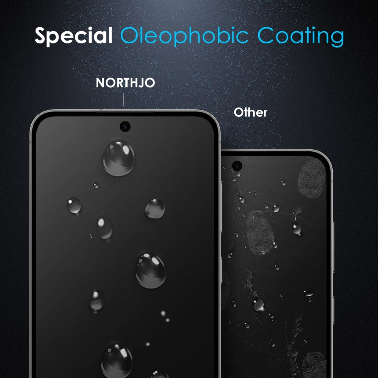 For Samsung Galaxy S21 5G NORTHJO A++ Screen Full Glue Silk Printing Tempered Glass Film, Support Fingerprint Unlock