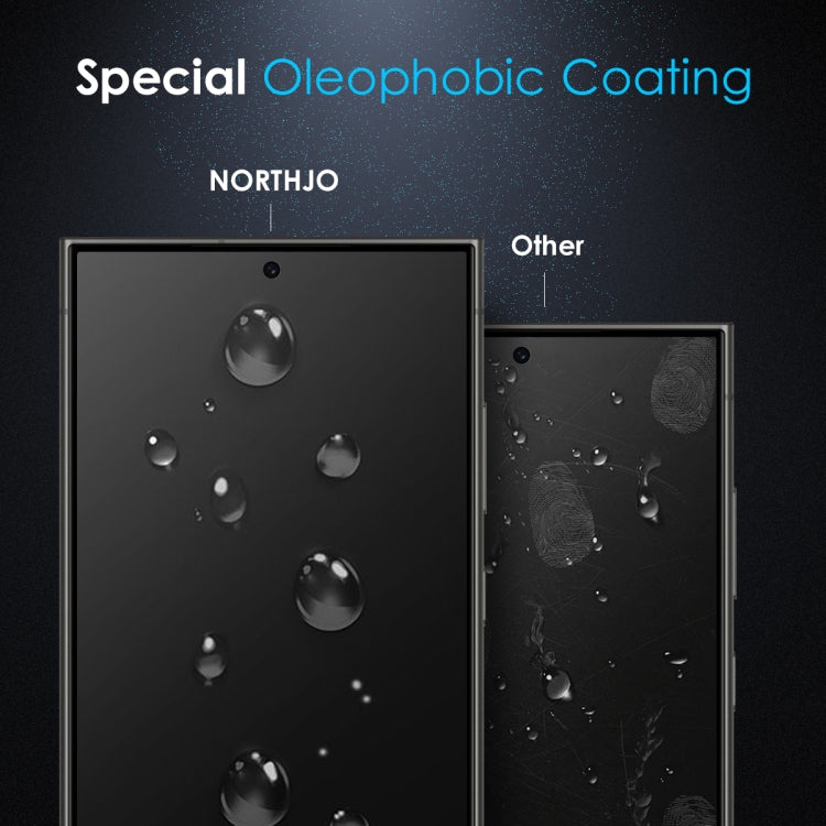 For Samsung Galaxy S25 Ultra 5G NORTHJO A++ Privacy Screen Protector High Aluminium-Silicon Glass Film, Support Fingerprint Unlock