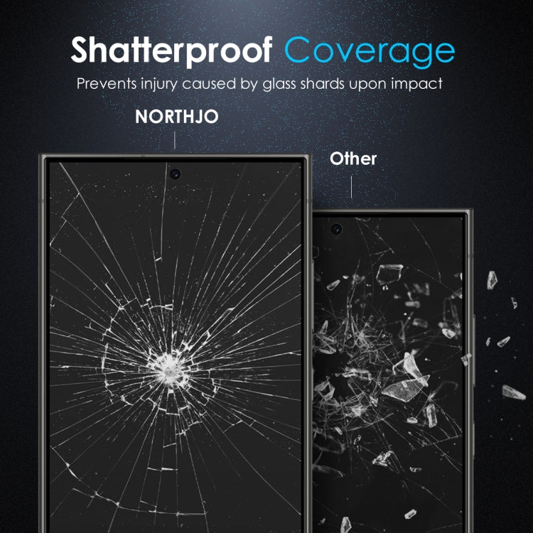 For Samsung Galaxy S25 Ultra 5G NORTHJO A++ Privacy Screen Protector High Aluminium-Silicon Glass Film, Support Fingerprint Unlock