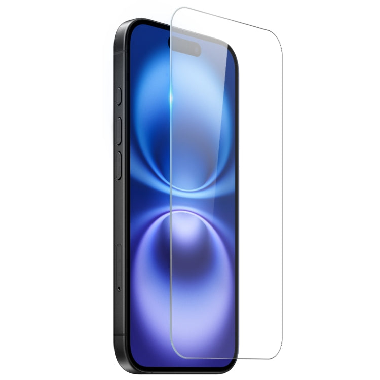 For iPhone 16 NORTHJO 4 in 1 TPU Phone Case with Screen Film and Lens Film and Camera Control Button Cover - Clear