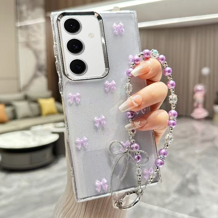 For Samsung Galaxy S25+ 5G Little Fresh Bow Bracelet Chain TPU Phone Case