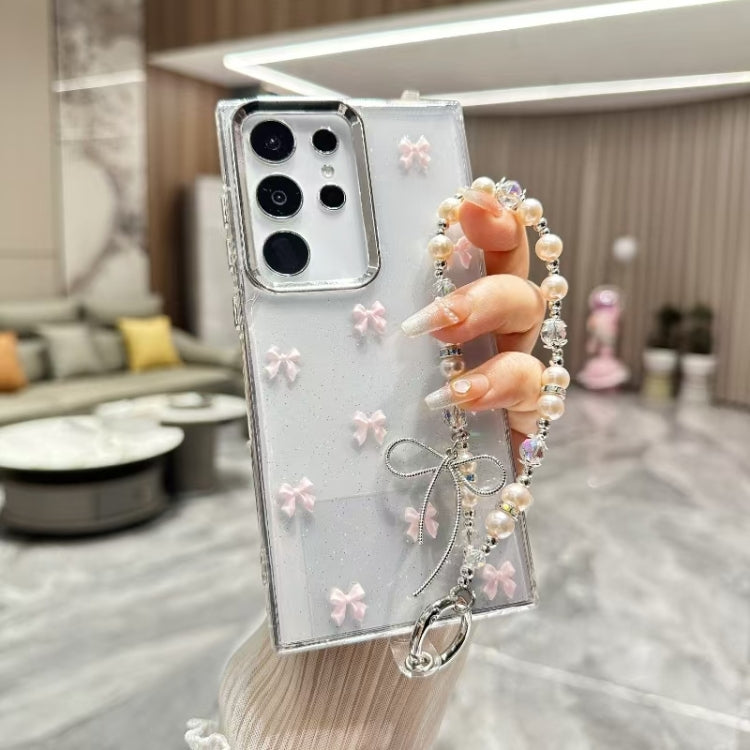For Samsung Galaxy S23 Ultra 5G Little Fresh Bow Bracelet Chain TPU Phone Case