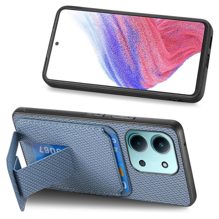 For Redmi 15C 5G / 4G Global 171mm Carbon Fiber Card Bag Fold Stand Phone Case