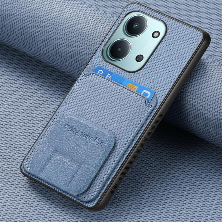 For Redmi 15C 5G / 4G Global 171mm Carbon Fiber Card Bag Fold Stand Phone Case