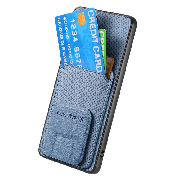 For Xiaomi 17 Pro Max Carbon Fiber Card Bag Fold Stand Phone Case