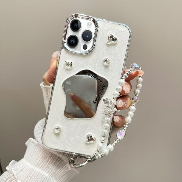 For iPhone 12 Pro Cream Mirror Bracelet Chain TPU Phone Case