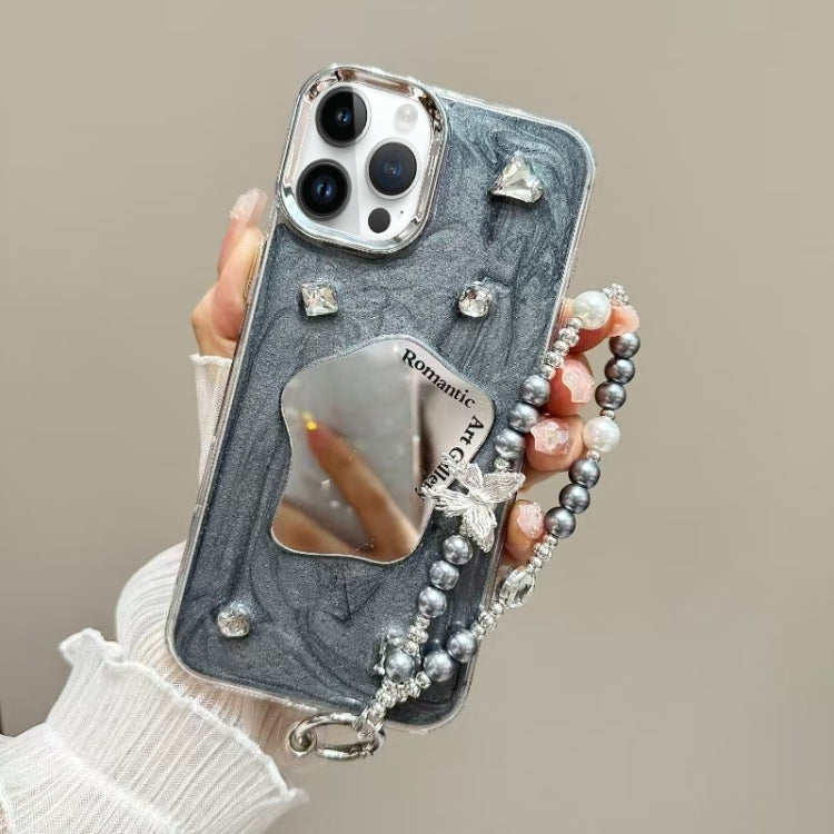 For iPhone 12 Pro Cream Mirror Bracelet Chain TPU Phone Case