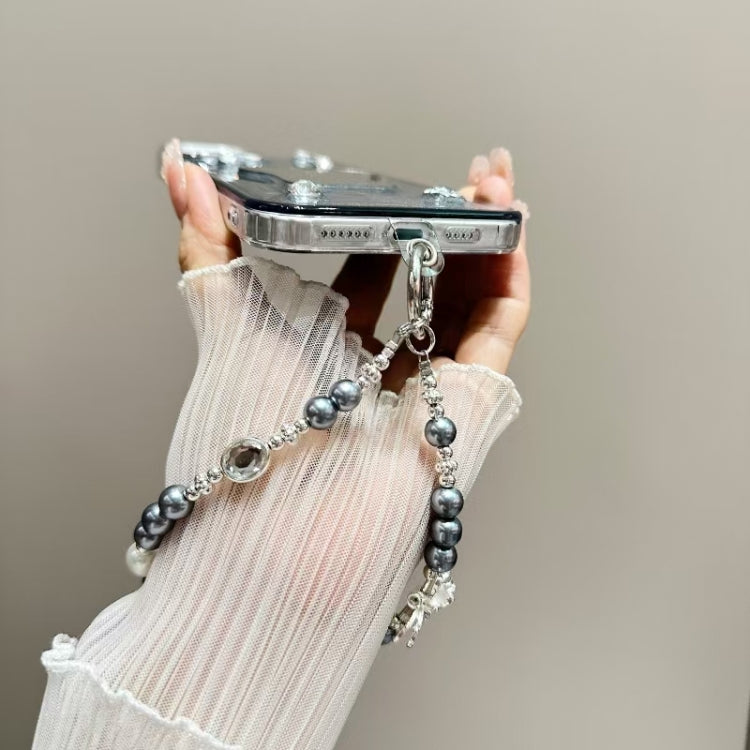 For iPhone 15 Cream Mirror Bracelet Chain TPU Phone Case
