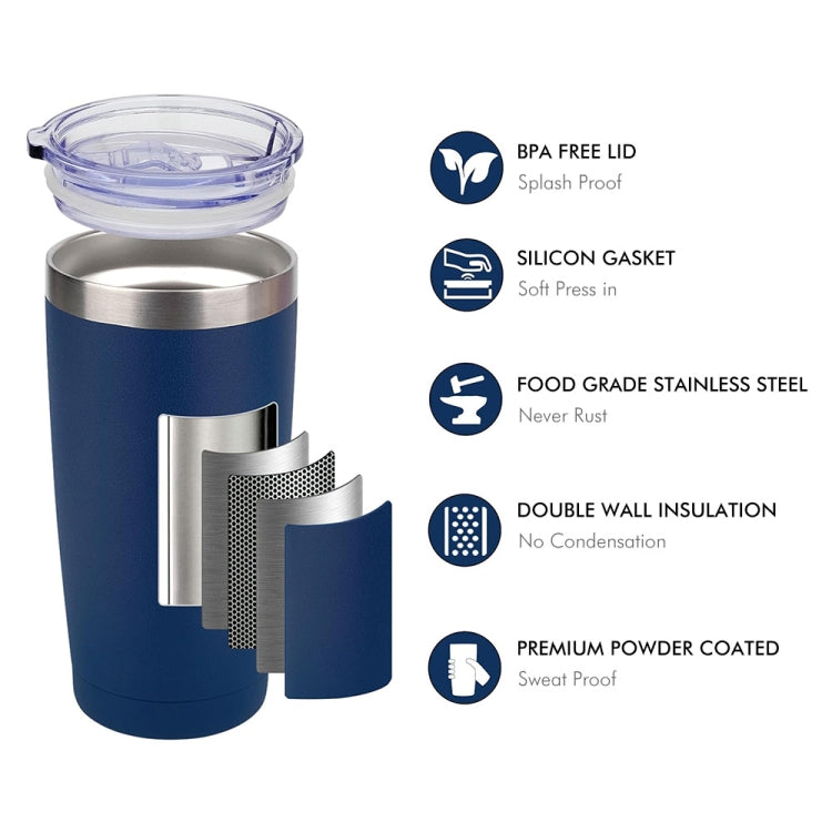 JUNSUNMAY 600ml 304 Stainless Steel Vacuum Insulated Coffee Travel Mug Double Wall Thermal Cup