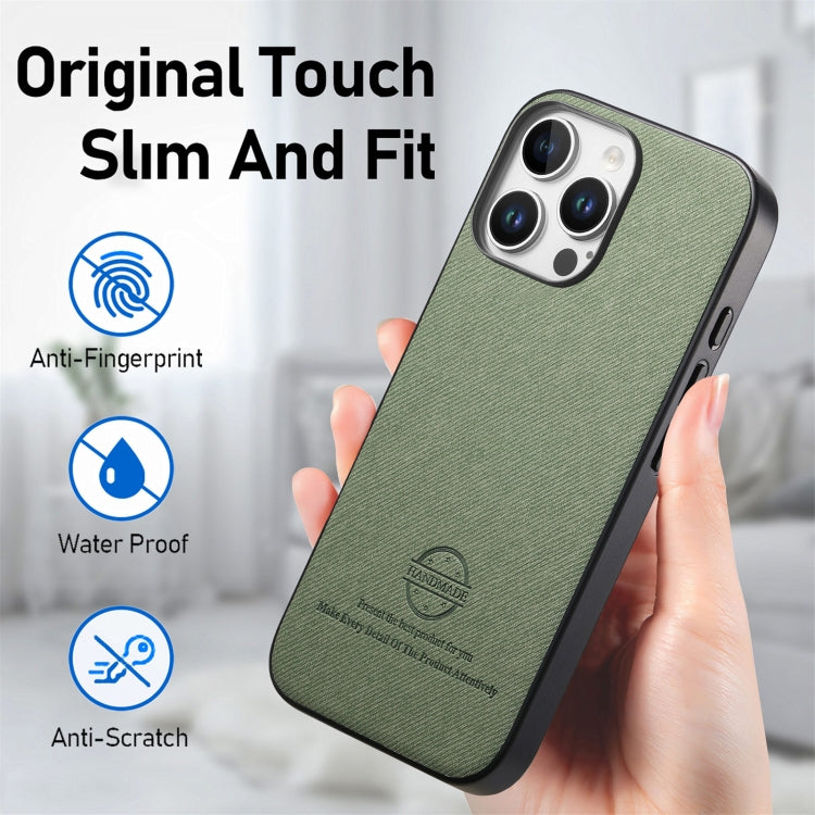 For iPhone 11 Twill Fabric Leather Skin Back Phone Case