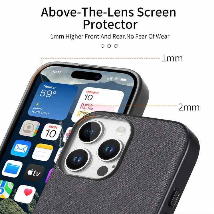For iPhone 11 Twill Fabric Leather Skin Back Phone Case