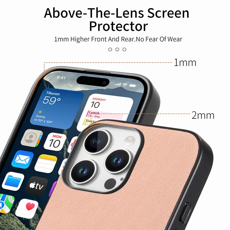 For iPhone 11 Pro Twill Fabric Leather Skin Back Phone Case