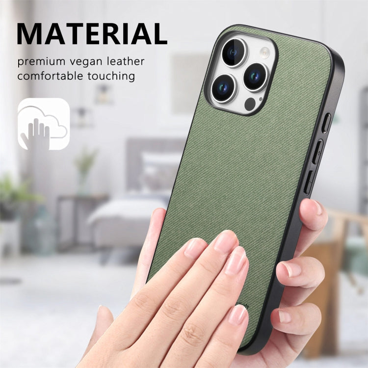 For iPhone 11 Pro Twill Fabric Leather Skin Back Phone Case