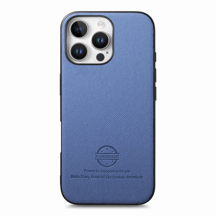 For iPhone 11 Pro Max Twill Fabric Leather Skin Back Phone Case