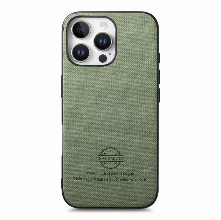 For iPhone 12 Pro Max Twill Fabric Leather Skin Back Phone Case