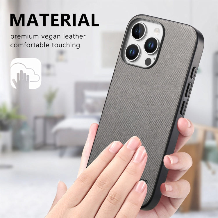 For iPhone 12 Pro Max Twill Fabric Leather Skin Back Phone Case