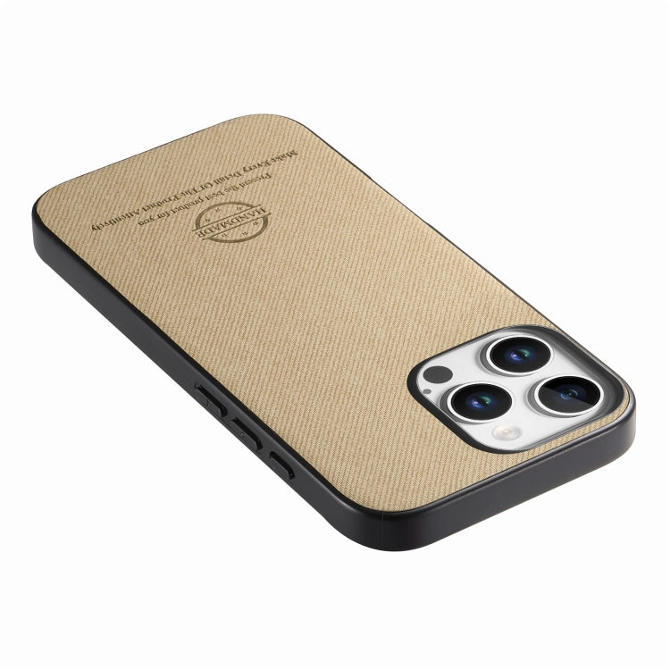 For iPhone 12 Pro Max Twill Fabric Leather Skin Back Phone Case