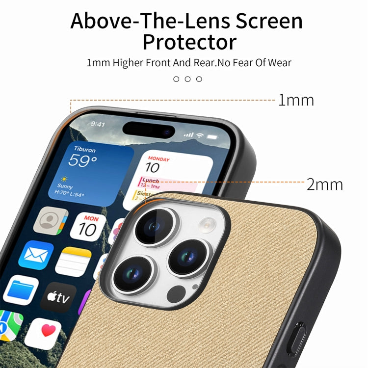 For iPhone 12 Pro Max Twill Fabric Leather Skin Back Phone Case