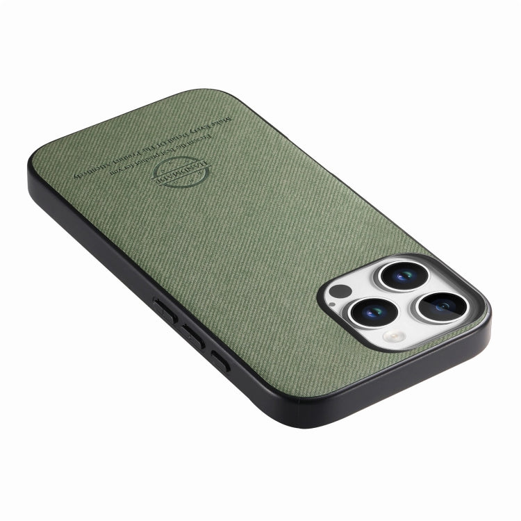For iPhone 14 Twill Fabric Leather Skin Back Phone Case