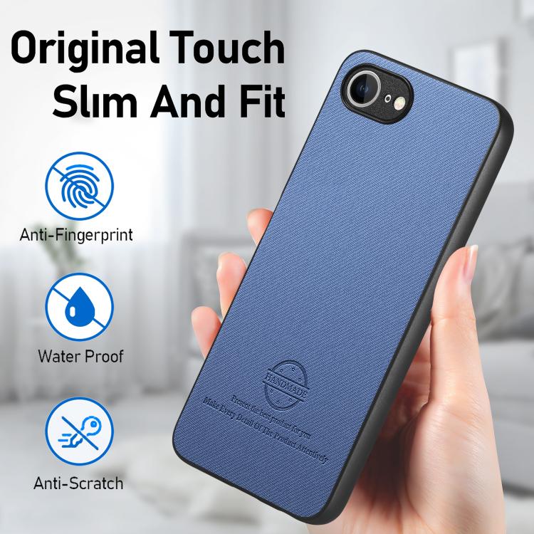 For iPhone 17e / 16e Twill Fabric Leather Skin Back Phone Case