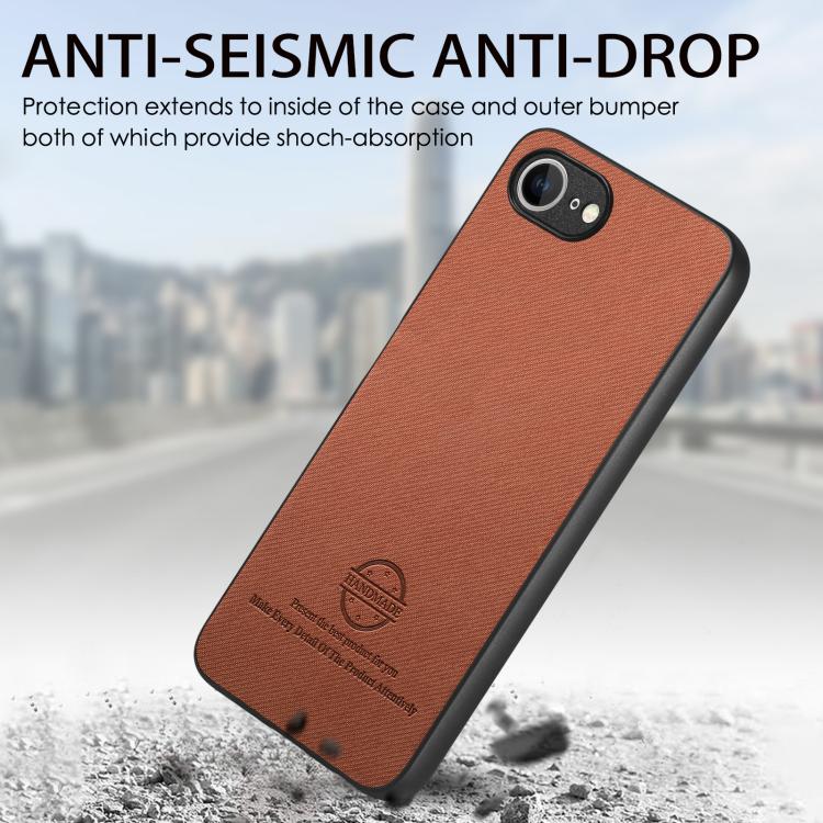 For iPhone 17e / 16e Twill Fabric Leather Skin Back Phone Case