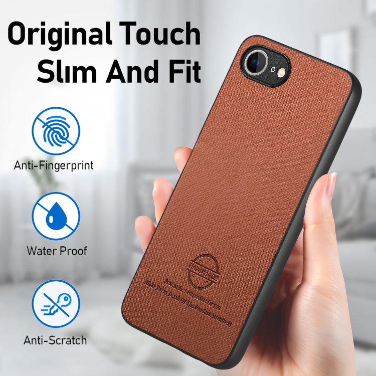 For iPhone 17e / 16e Twill Fabric Leather Skin Back Phone Case