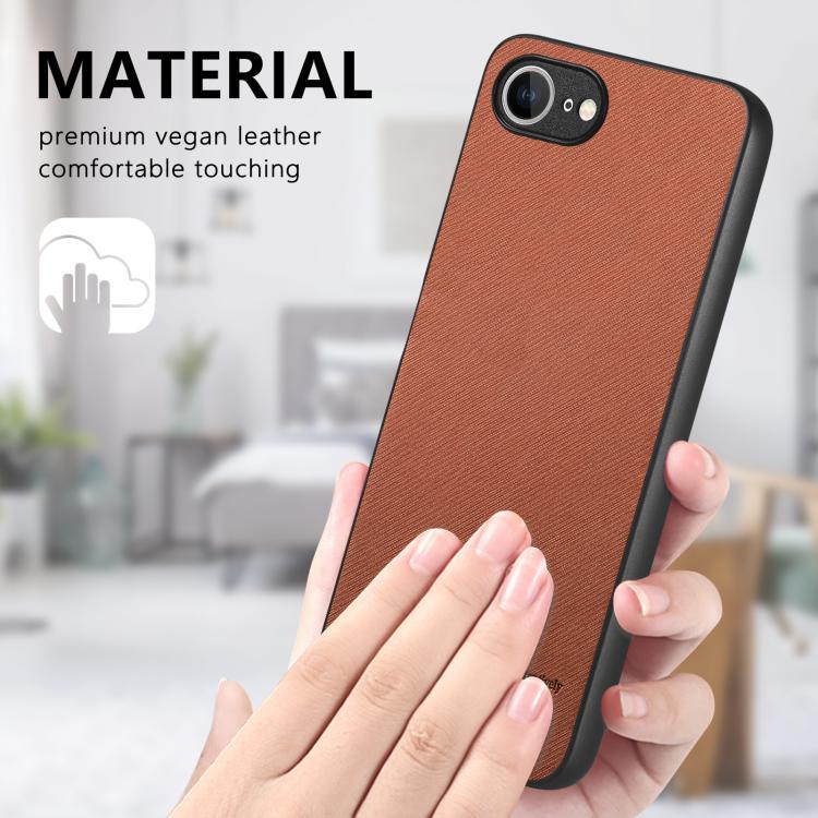 For iPhone 17e / 16e Twill Fabric Leather Skin Back Phone Case