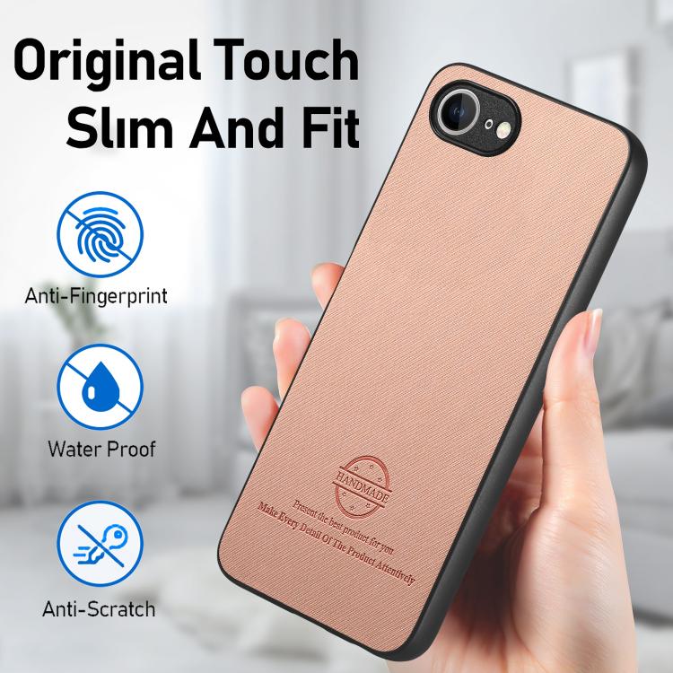 For iPhone 17e / 16e Twill Fabric Leather Skin Back Phone Case
