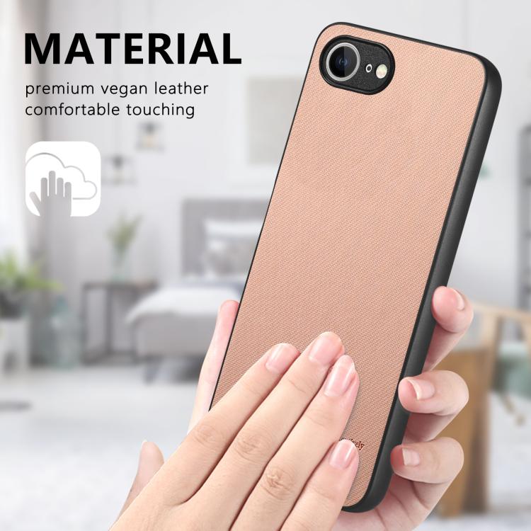 For iPhone 17e / 16e Twill Fabric Leather Skin Back Phone Case