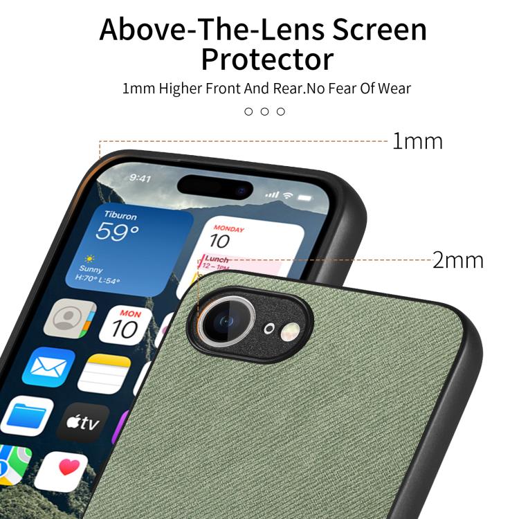 For iPhone 17e / 16e Twill Fabric Leather Skin Back Phone Case