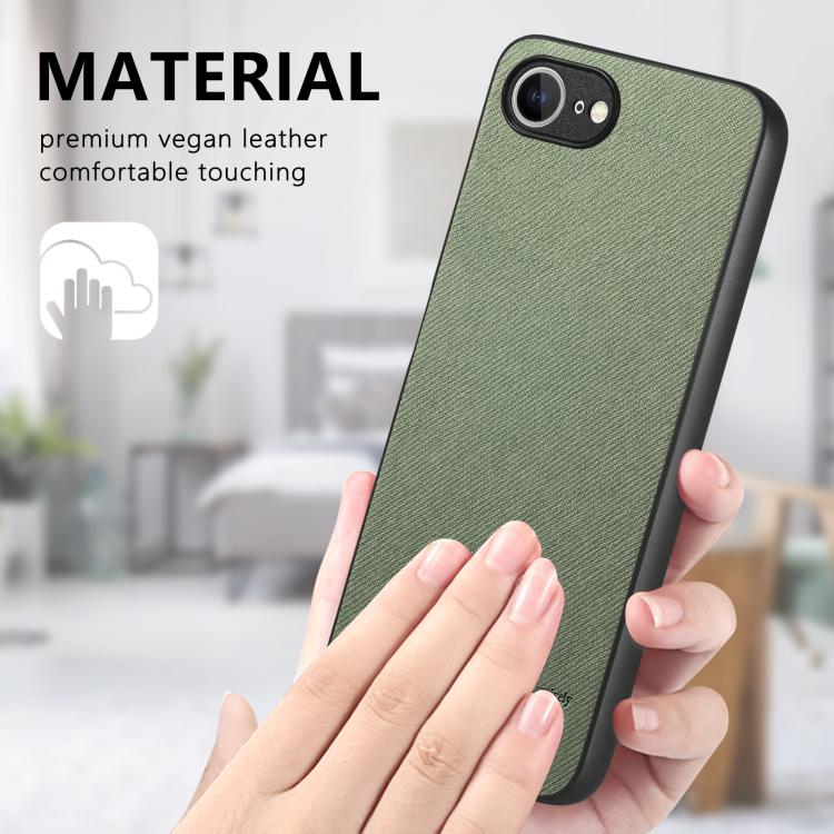 For iPhone 17e / 16e Twill Fabric Leather Skin Back Phone Case