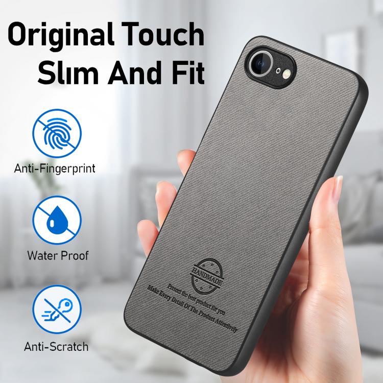 For iPhone 17e / 16e Twill Fabric Leather Skin Back Phone Case