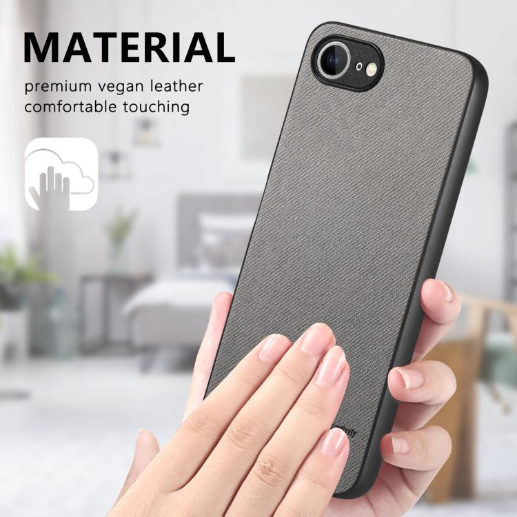 For iPhone 17e / 16e Twill Fabric Leather Skin Back Phone Case