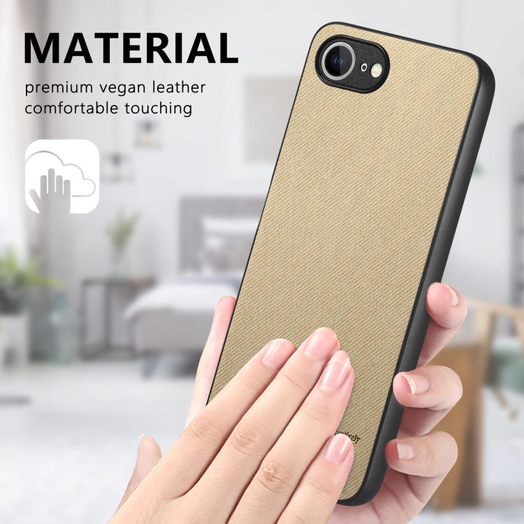 For iPhone 17e / 16e Twill Fabric Leather Skin Back Phone Case