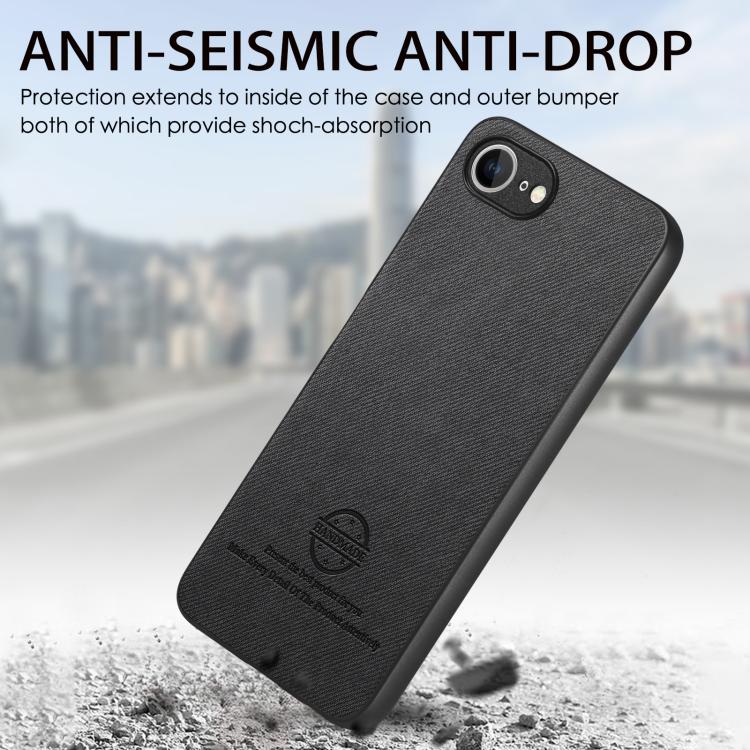 For iPhone 17e / 16e Twill Fabric Leather Skin Back Phone Case