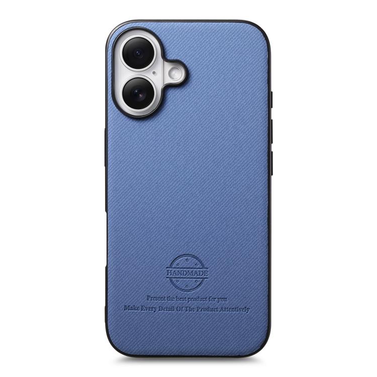 For iPhone 17 Twill Fabric Leather Skin Back Phone Case