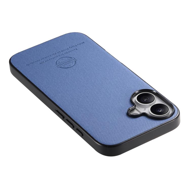 For iPhone 17 Twill Fabric Leather Skin Back Phone Case
