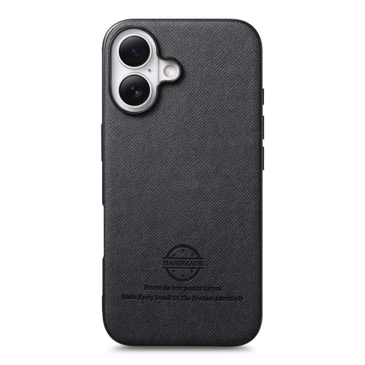 For iPhone 17 Twill Fabric Leather Skin Back Phone Case