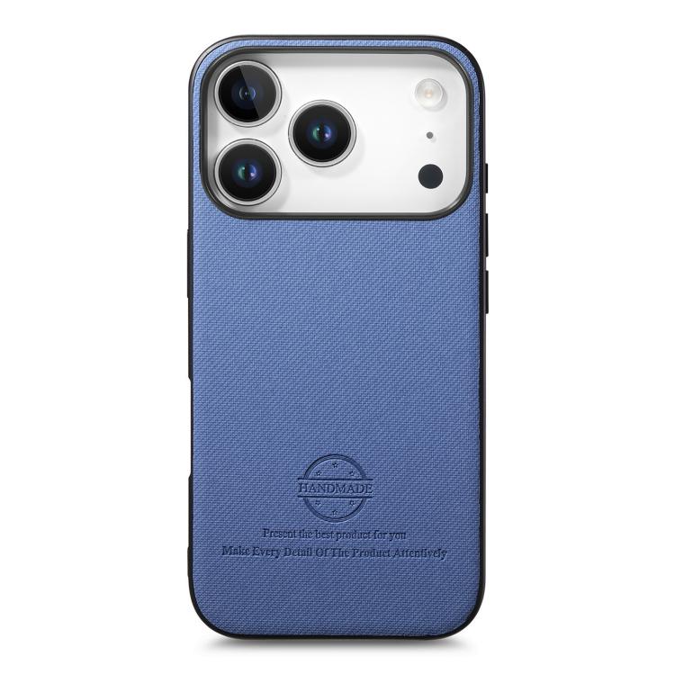 For iPhone 17 Pro Twill Fabric Leather Skin Back Phone Case
