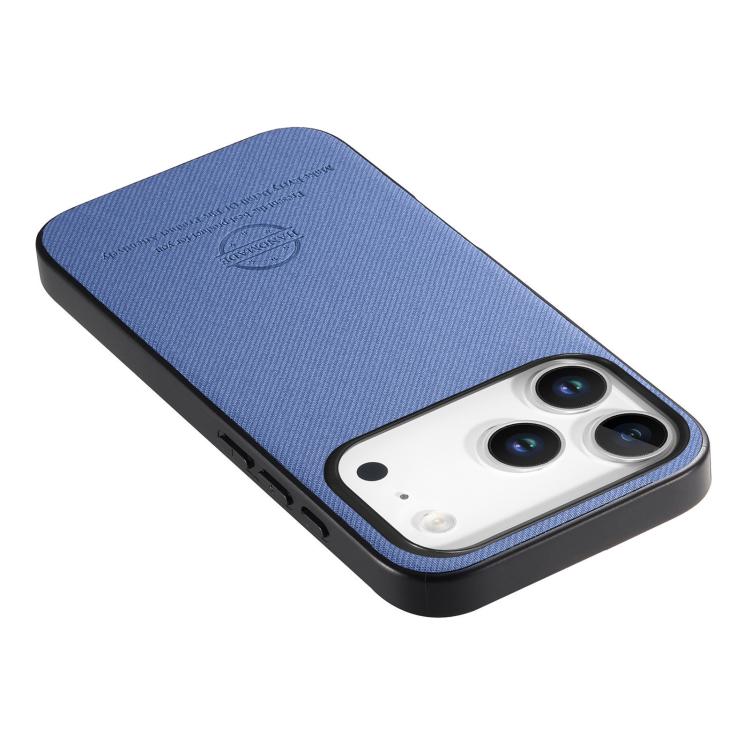 For iPhone 17 Pro Twill Fabric Leather Skin Back Phone Case