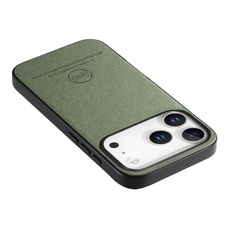 For iPhone 17 Pro Max Twill Fabric Leather Skin Back Phone Case
