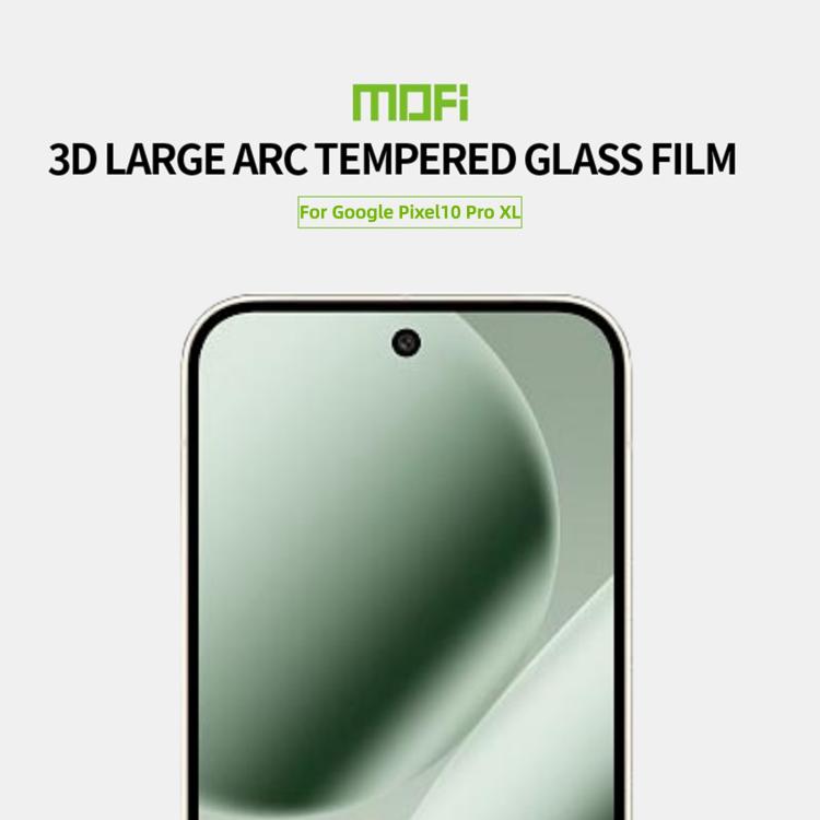 For Google Pixel 10 Pro XL MOFI 9H 3D Explosion-proof Curved Screen Tempered Glass Film - Black