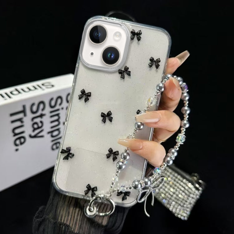 For iPhone 15 Plus Little Fresh Bow Bracelet Chain TPU Phone Case