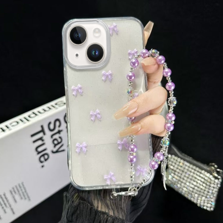 For iPhone 13 Little Fresh Bow Bracelet Chain TPU Phone Case