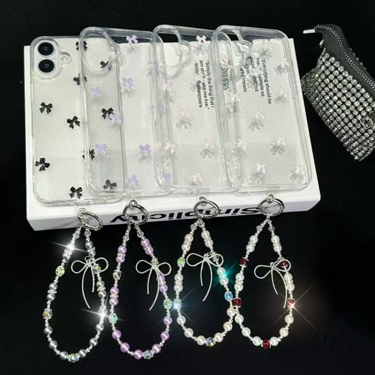 For iPhone 16 Pro Little Fresh Bow Bracelet Chain TPU Phone Case
